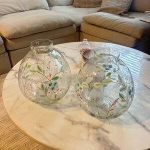 Bella Hand painted Floral Glass Vase
